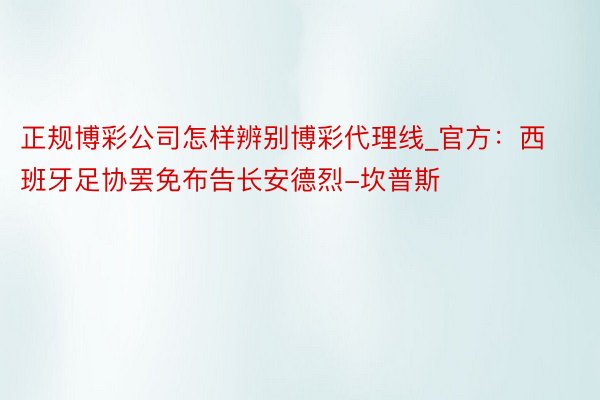 正规博彩公司怎样辨别博彩代理线_官方：西班牙足协罢免布告长安德烈-坎普斯